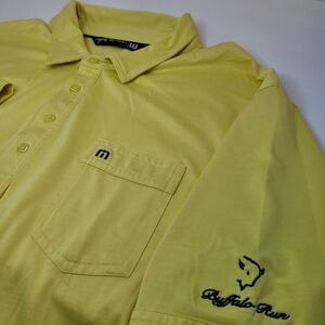 Travis Mathew Polo,‎ Yellow, Buffalo Run Logo, Size XXL